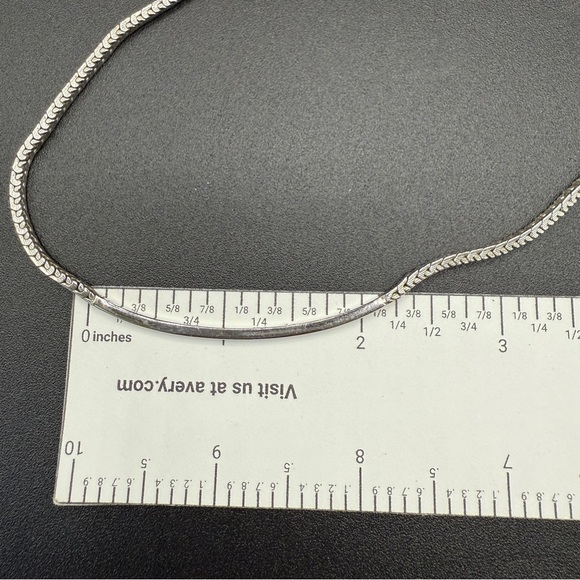 Monet Silver Bar Choker Collar Necklace - Picture 10 of 12